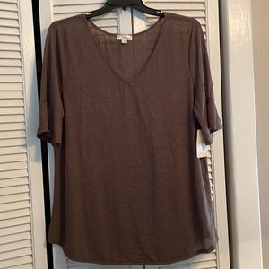 Misia 3x brown sheer top.